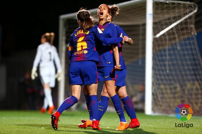 Andressa Alves celebra el gol del empate (Foto: LaLiga).