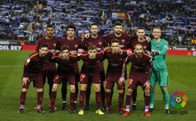 El once que presentó el Barcelona en el RCDE Stadium (Foto:LaLiga)