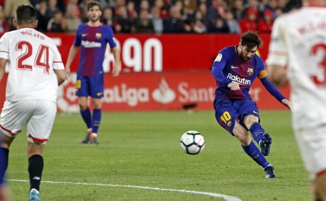 Messi elevó el 2-2 al marcador con un zurdazo (Foto: FCB).