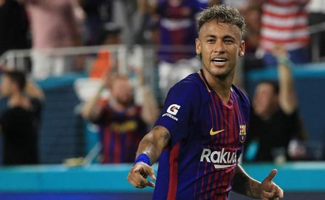 Neymar, en un partido con el Barcelona.