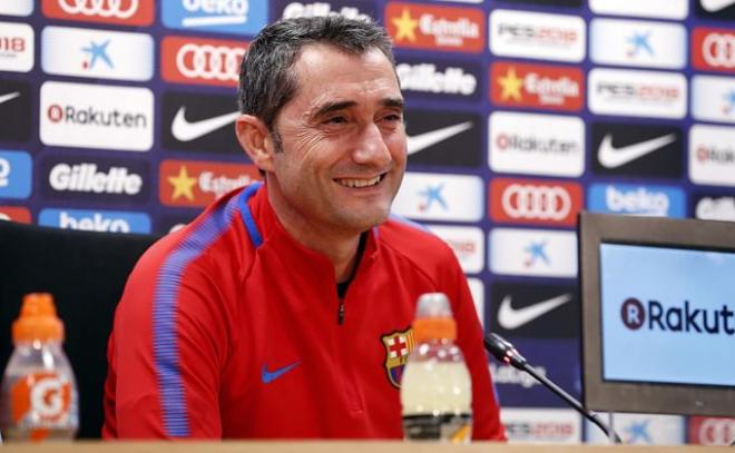 Valverde, durante la rueda de prensa de este sábado.