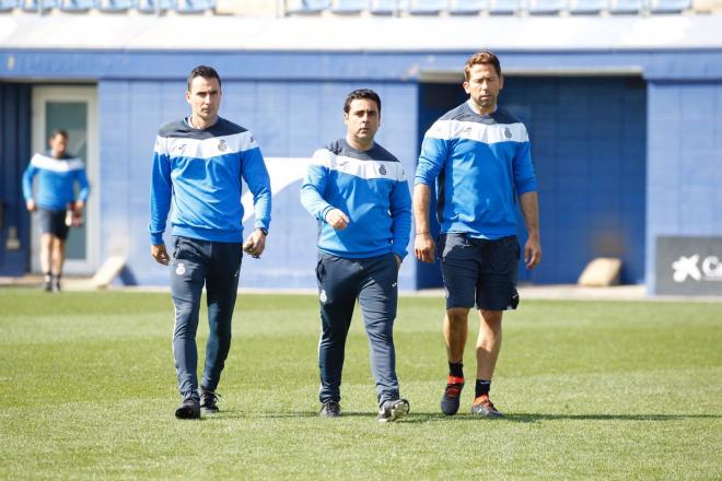 Gallego, en un entrenamiento del Espanyol.