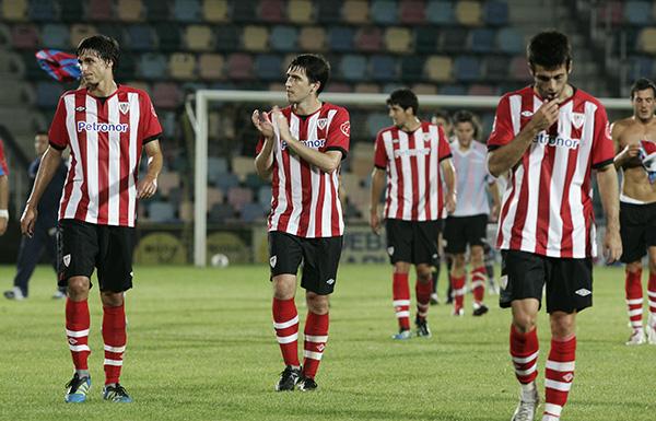 Iturraspe, Iraola y Susaeta tras un partido con el Athletic Club.