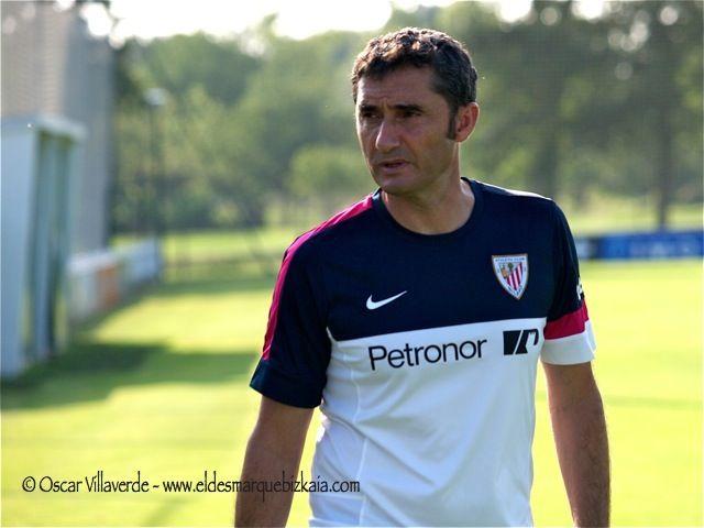 Valverde, en un entrenamiento en Lezama (Foto: EDB).