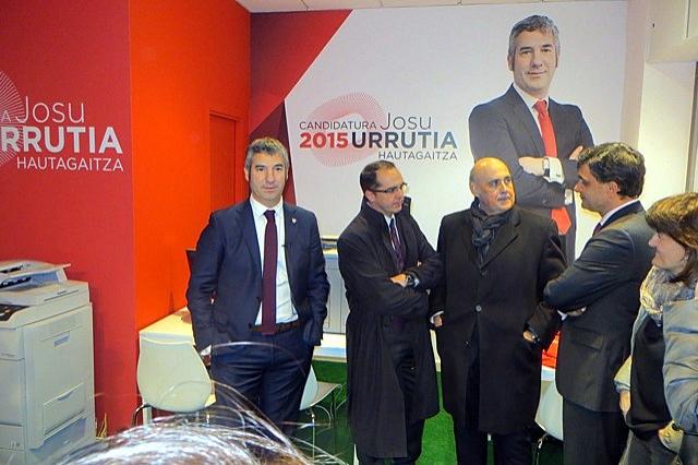 Josu Urrutia en la presentación de su sede electoral.