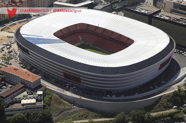 Vista aérea del estadio de San Mamés.