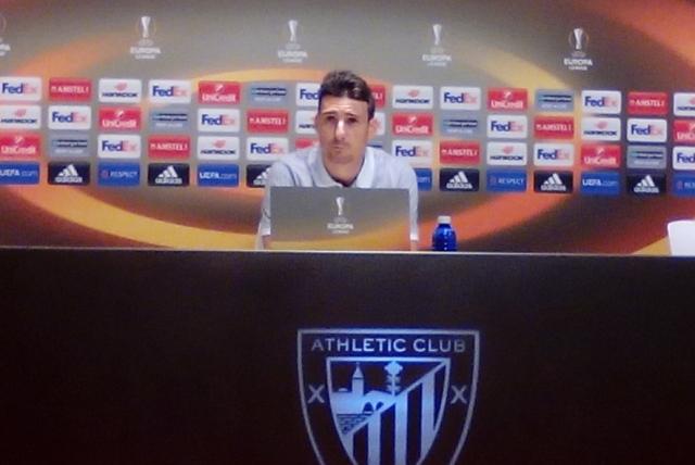 Aduriz ha comparecido en la sala de prensa de San Mamés (Foto: ElDesmarque Bizkaia).