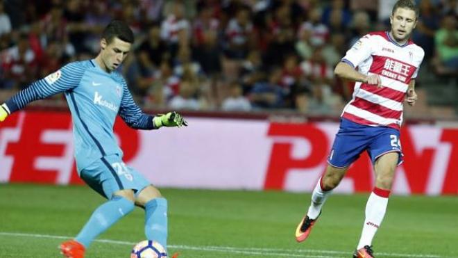 Kepa en un lance durante el encuentro (Foto: LaLiga).