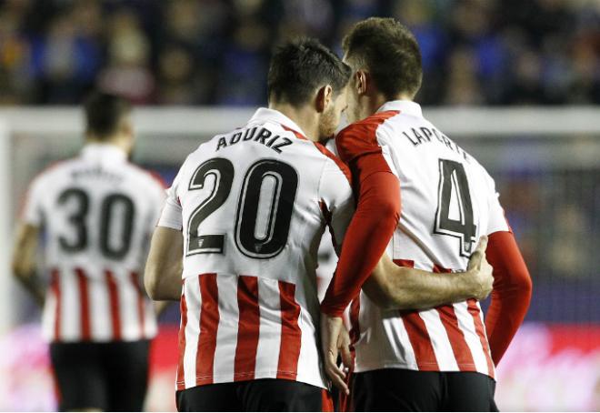 Aduriz y Laporte fueron protagonistas en el 1-2 de la pasada temporada en el Ciutat de València.