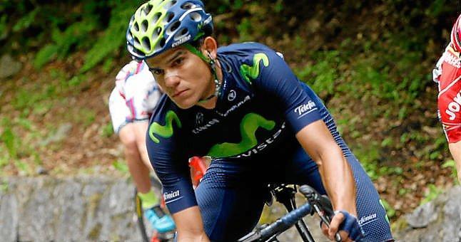 El ciclista costarricense Andrey Amador del Movistar Team