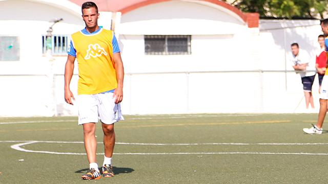 López, en un entrenamiento con el Xerez.