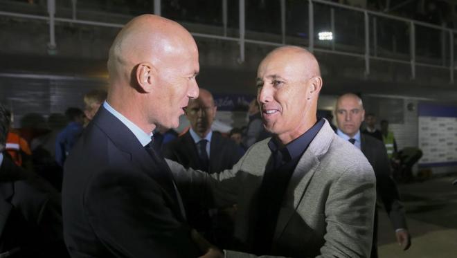 Calderón, con Zidane en la pasada Copa del Rey.