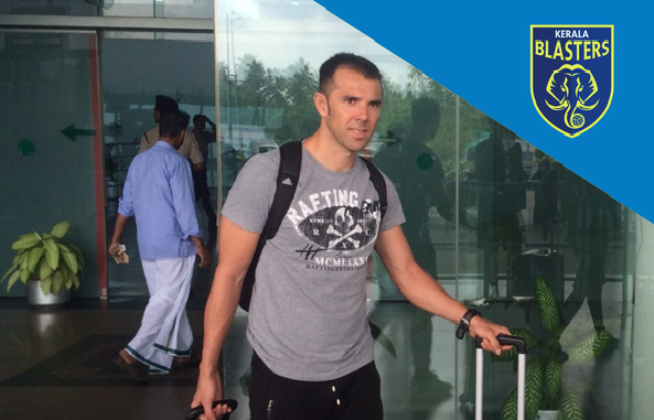 Marchena, en el momento de su fichaje por el Kerala Blasters.