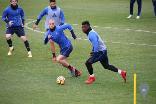 Moha, en la sesión del martes (Foto: Cádiz CF).