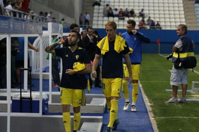 Perea, antes del partido en Lorca (Foto: La Opinión).