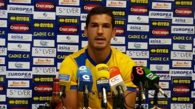 Jon Garrido, en la sala de prensa de El Rosal.