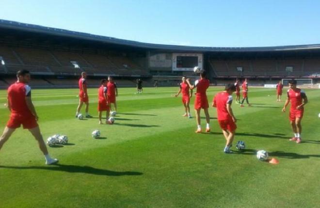 El Hércules de Alicante, entrenando en Chapín. (FOTO: Hércules CF)