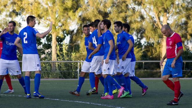 Jugadores del Xerez CD durante un encuentro.