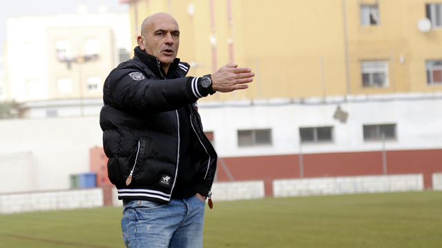 Zafra, en el partido de la primera vuelta.