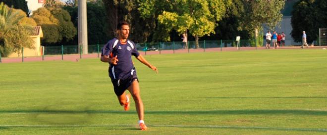 Biri, en un entrenamiento del Xerez DFC.