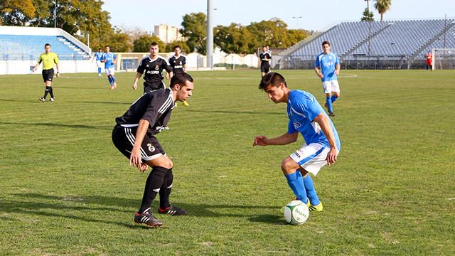 Pedrito, en el choque ante la Balona B. (Foto: xerezcd.es).