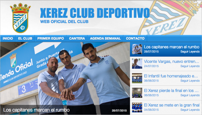 La web del club funcionando.