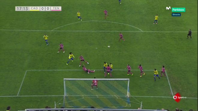 Imagen del gol anulado a Aridane.