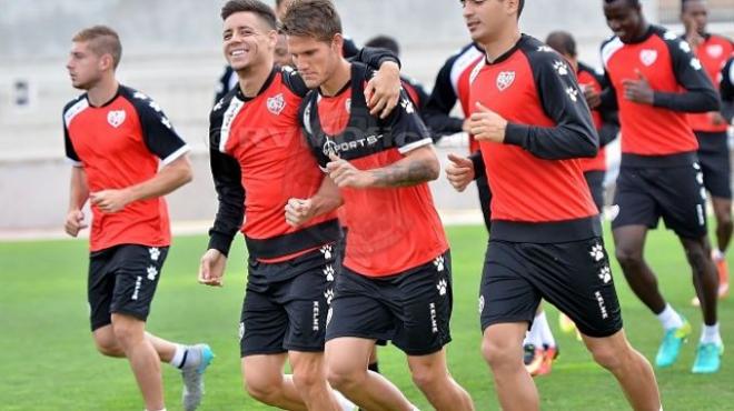 Jugadores del Rayo durante el entrenamiento (Foto: RVM).