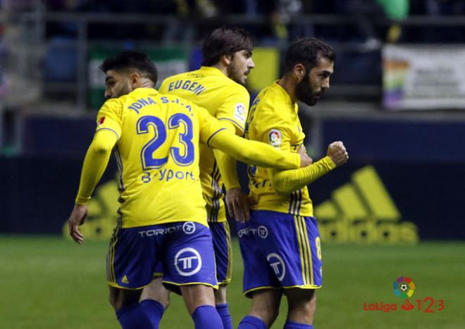 Perea celebra su gol al Oviedo (Foto: LaLiga).