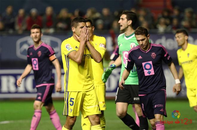 Garrido lamenta una ocasión fallada frente al Osasuna (Foto: LaLiga).