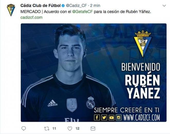 El tweet borrado del Cádiz.