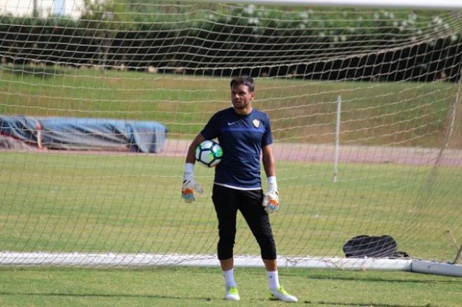 René Román, en un entrenamiento del Almería (Foto: UDA).