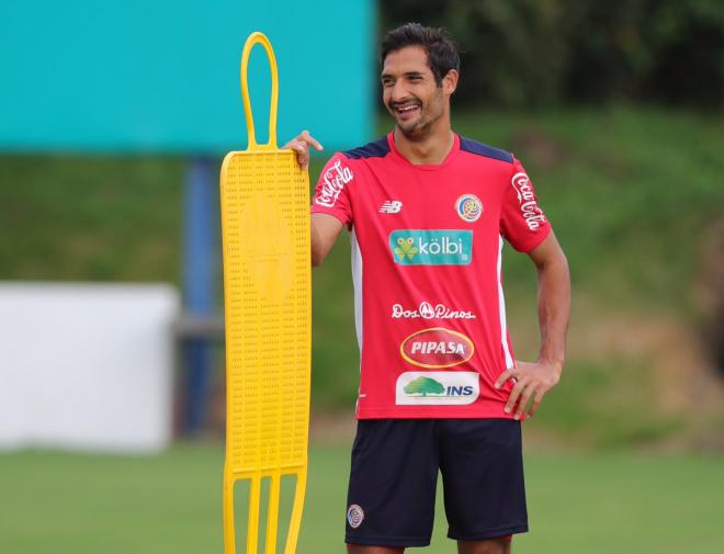 Celso Borges, en un entrenamiento con Costa Rica.