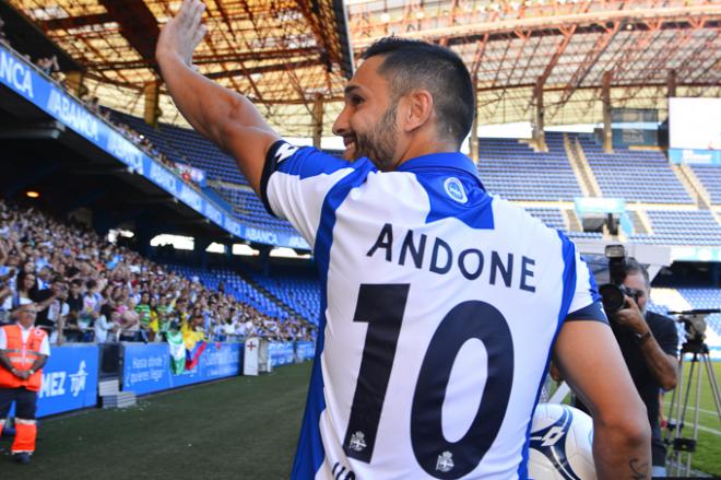 Florin Andone, delantero del Deportivo (Foto: Óscar Cajide).