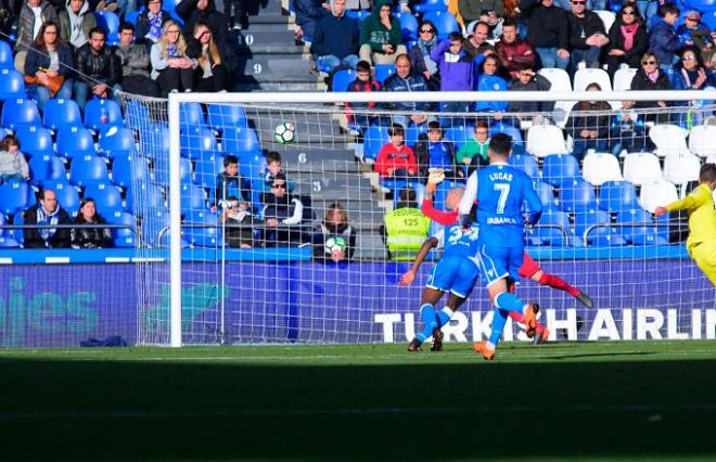 Momento del último gol del Villarreal (Foto: Óscar Cajide).