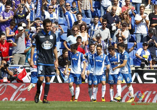 El Espanyol celebra uno de los goles (Foto: LaLiga).