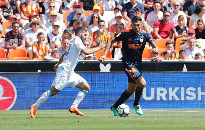 Un lance del Valencia-Deportivo en Mestalla (Foto: David González).
