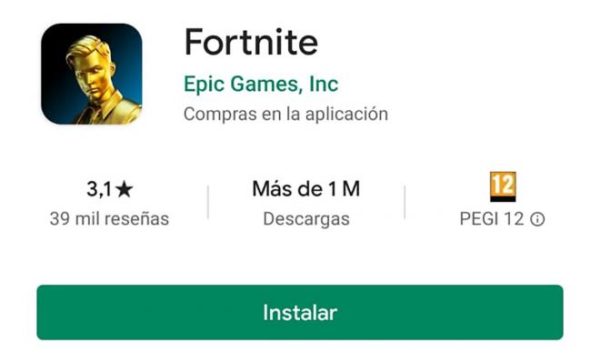 Fortnite móvil mobile Android Play Store