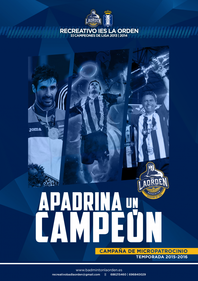 Cartel de 'Apadrina un campeón'.