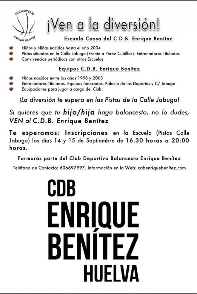 Cartel del Enrique Benítez.