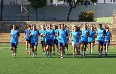 En un entrenamiento de las sportinguistas