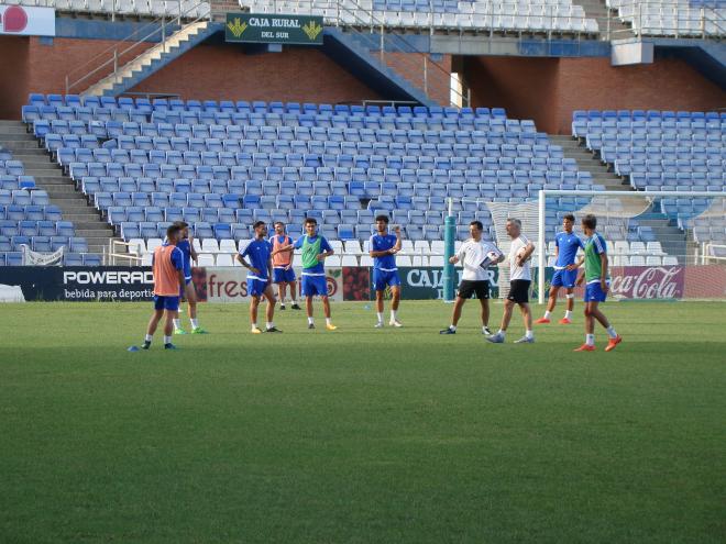 Durante una sesión de entrenamientos