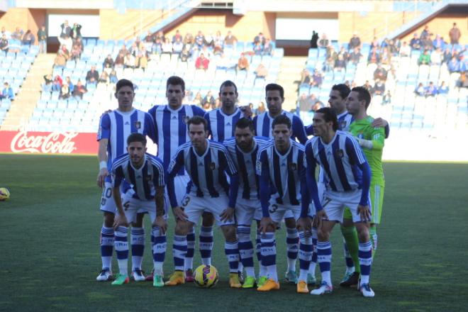 El once del Recre ante el Alavés.