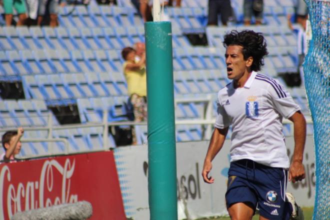 Pedro Ríos tras marcar al Llagostera en la primera vuelta.