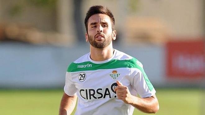 Nono, en un entrenamiento del Betis.