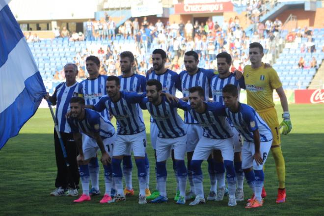 Luis Ribeiro en su único partido como titular en Huelva.