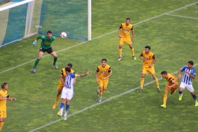 Durante el partido ante el UCAM Murcia.