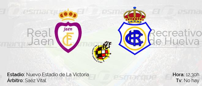 Real Jaén-Recreativo este domingo a las 12:30 horas.