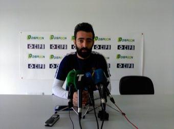 El jugador Mario Marín en sala de prensa.