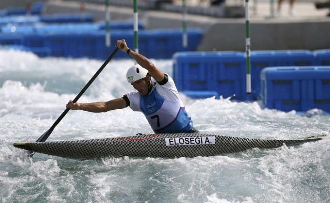 Ander Elosegi, en el descenso.